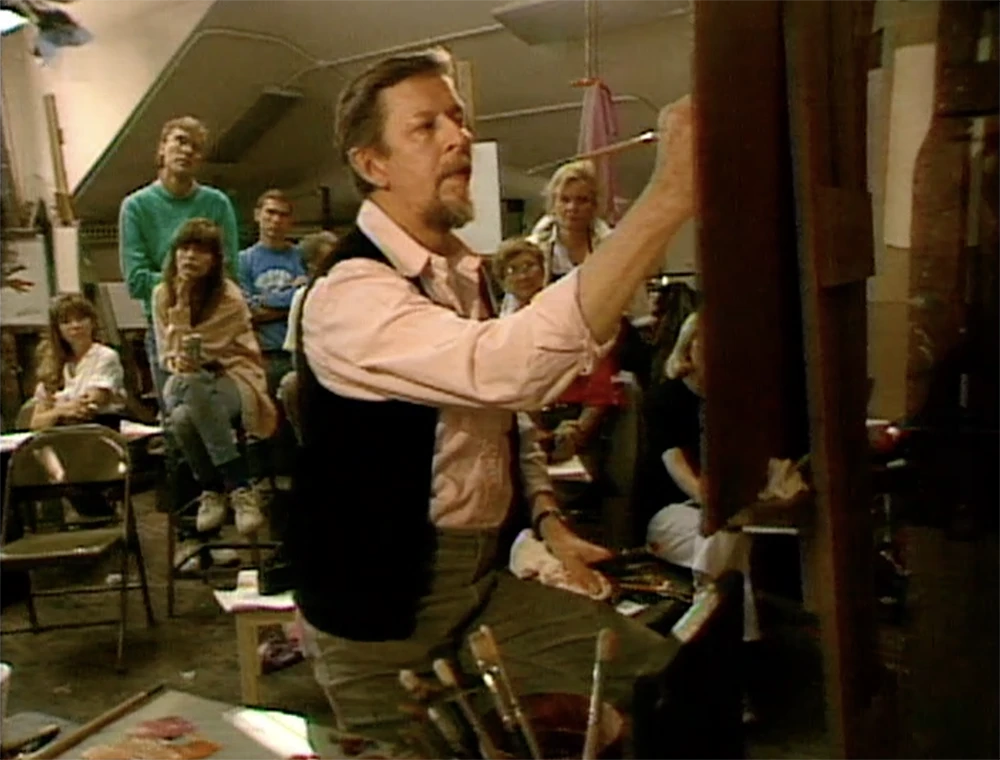 Artist Richard Schmid giving a workshop in oil painting