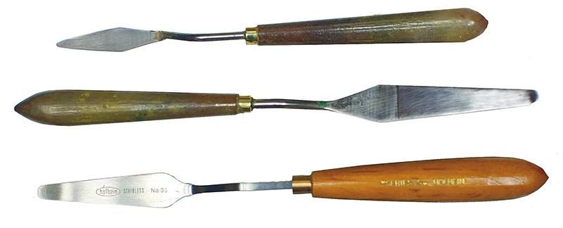 Three palette knives