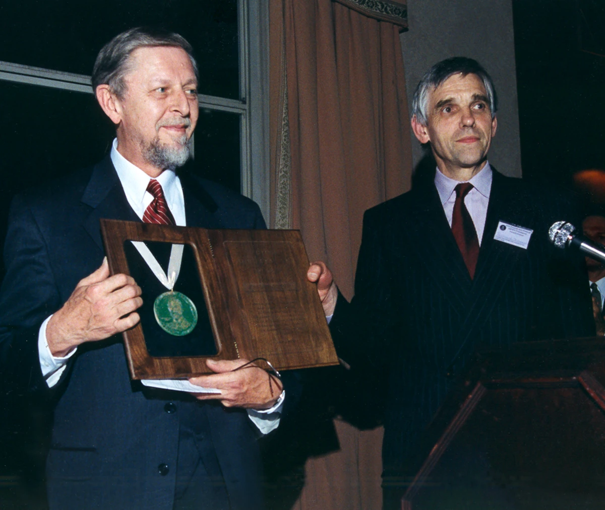 Richard Schmid receiving an award