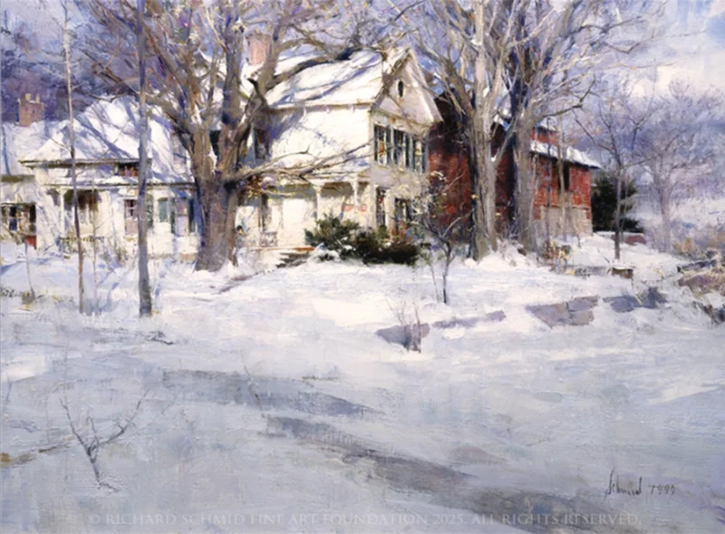 Painting "Snow Maples" by Richard Schmid