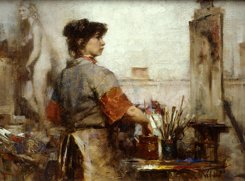 "Nancy Painting" - a painting by Richard Schmid